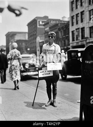 Jahrgang 1930/40 s New York aus und über Stadt Stockfoto