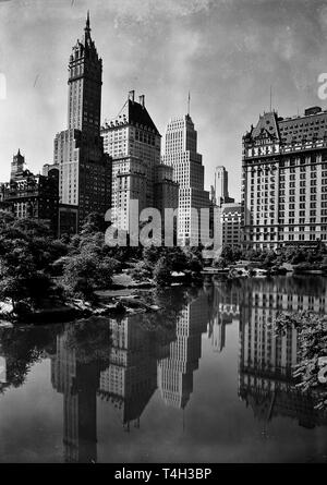 Jahrgang 1930/40 s New York aus und über Stadt Stockfoto