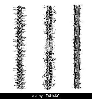 Drei reifen Titel mit verschiedenen grunge Spritzer Stock Vektor