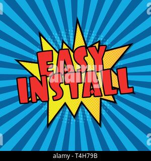 Einfach komische Blase text Pop Art Stil radiale Linien Hintergrund Explosion Vektor-illustration Halftone Effekt einbauen Stock Vektor