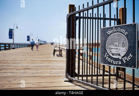 Kalifornien, Südkalifornien, Pazifik, Ventura, Ventura City Pier, erbaut 1872 Pacific Coast CA111, CA111 Stockfoto