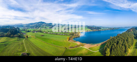 Blick auf Niedersonthofener finden Sie in der Allgäuer Seenland Stockfoto