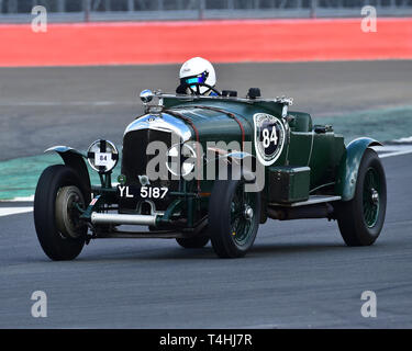 Neil Sandwith, Bentley 3-4 ½ liter, Benjafield 100, 100 Jahre Bentley, April 2019, Silverstone, Northamptonshire, England, Rundstrecke, classic Stockfoto