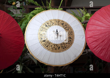 Chiang Mai Thailand, handgeschöpftem Papier Sonnenschirme oder Sonnenschirme Stockfoto