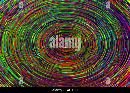Spirale aus bunten Linien. Abstrakte Malerei - psychedelische Bilder. Stockfoto