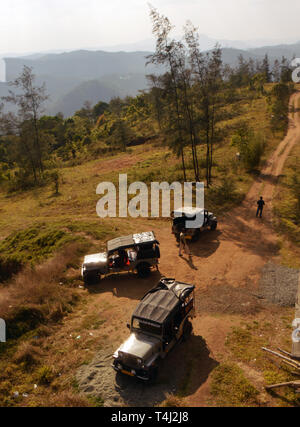 Jeep von der Marke "ahindra' im Periyar Nationalpark im Süden von Indien, aufgezeichnet am 11.02.2019 | Verwendung weltweit Stockfoto