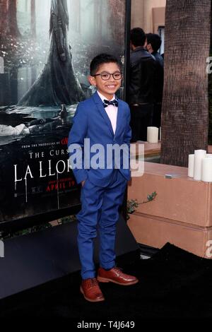 Jayden Valdivia bei der Ankunft für den Fluch von LA LLORONA Premiere, Grauman's Egyptian Theatre, Los Angeles, CA April 15, 2019. Foto von: Priscilla Grant/Everett Collection Stockfoto