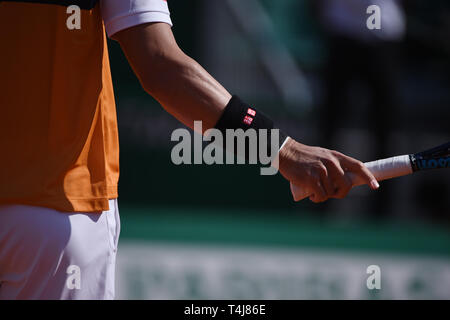 Roquebrune-Cap-Martin, Frankreich. 17 Apr, 2019. Kei Nishikori (JPN) Tennis: 2. Runde der Männer Singles Match in Monte Carlo Masters in Monte Carlo Country Club in Roquebrune-Cap-Martin, Frankreich. Credit: Itaru Chiba/LBA/Alamy leben Nachrichten Stockfoto