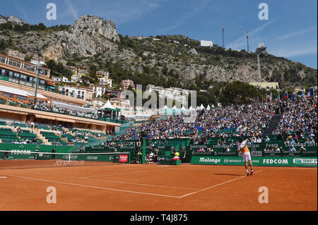 Roquebrune-Cap-Martin, Frankreich. 17 Apr, 2019. Kei Nishikori (JPN) Tennis: 2. Runde der Männer Singles Match in Monte Carlo Masters in Monte Carlo Country Club in Roquebrune-Cap-Martin, Frankreich. Credit: Itaru Chiba/LBA/Alamy leben Nachrichten Stockfoto