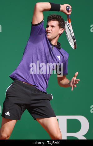 Roquebrune-Cap-Martin, Frankreich. 17 Apr, 2019. Dominic Thiem (AUT) Tennis: 2. Runde der Männer Singles Match in Monte Carlo Masters in Monte Carlo Country Club in Roquebrune-Cap-Martin, Frankreich. Credit: Itaru Chiba/LBA/Alamy leben Nachrichten Stockfoto