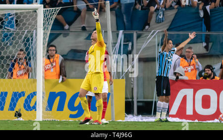 RS - Porto Alegre - 04/17/2019 - Gaucho2019, Gremio x Internacional - Marcelo Lomba do Internacional während des Spiels in der Arena tun Gremio Stadium für die Landesmeisterschaft 2019 Foto: jeferson Guareze/AGIF Stockfoto