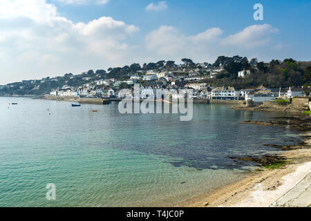 Sonnigen Tag in St Mawes Strand auf der Roseland Halbinsel Cornwall England UK Europa Stockfoto