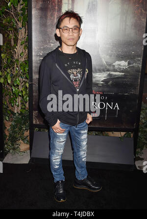 HOLLYWOOD, CA - 15. April: James Wan kommt bei der Premiere von Warner Bros.'' Der Fluch von La Llorona' an der Egyptian Theatre am 15. April 2019 in Hollywood, Kalifornien. Stockfoto