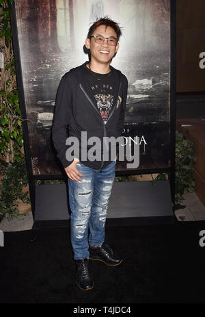 HOLLYWOOD, CA - 15. April: James Wan kommt bei der Premiere von Warner Bros.'' Der Fluch von La Llorona' an der Egyptian Theatre am 15. April 2019 in Hollywood, Kalifornien. Stockfoto