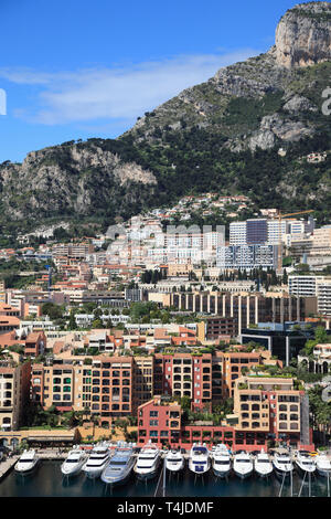 Hafen von Fontvieille Fontvieille, Hafen, Fontvieille, Monaco, Cote d'Azur, Mittelmeer, Europa Stockfoto