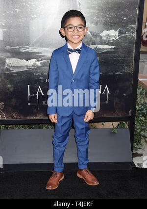 HOLLYWOOD, CA - 15. April: Jayden Valdivia kommt bei der Premiere von Warner Bros.'' Der Fluch von La Llorona' an der Egyptian Theatre am 15. April 2019 in Hollywood, Kalifornien. Stockfoto