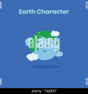 Nett und lustig das Lächeln der Erde Zeichen für Tag der Erde Stock Vektor