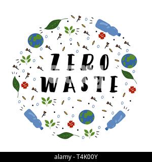 Null Abfall Slogan. Stock Vektor