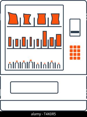 Symbol der Lebensmittel verkaufen. Dünne Linie mit roten Füllen Design. Vector Illustration. Stock Vektor