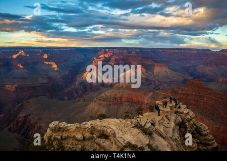 Sonnenuntergang am Grand Canyon National Park South Rim, Arizona, USA Stockfoto