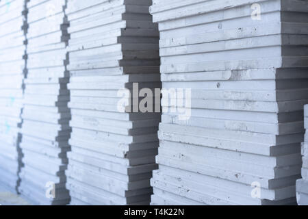 Hintergrund der Baustoffe - Nut- und Federverbindung Gips Bausteine Stockfoto