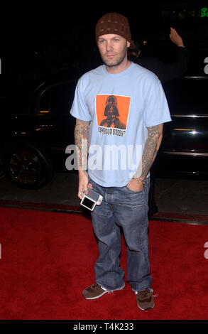 LOS ANGELES, Ca. Oktober 11, 2004: Musiker Fred Durst auf der Los Angeles Premiere von Team America: World Police. Stockfoto