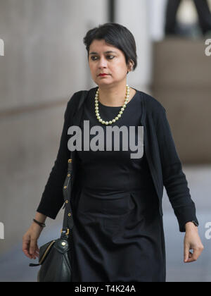 Baroness Shami Chakrabarti, Kanzler der Universität von Essex, kommt bei der BBC für die Andrew Marr Show, London, UK Mit: Baroness Shami Chakrabarti, Wo: London, Vereinigtes Königreich, wenn: 17 Mrz 2019 Credit: Wheatley/WANN Stockfoto