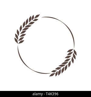 Landwirtschaft Weizen Logo Vorlage Vektor icon Stock Vektor