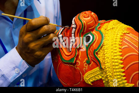 Hanuman Khon Maske, Handgearbeitete Masken, Thai Khon Maske Stockfoto