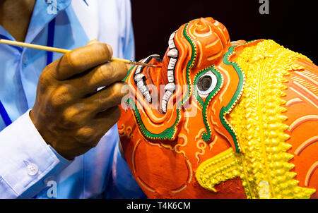 Hanuman Khon Maske, Handgearbeitete Masken, Thai Khon Maske Stockfoto