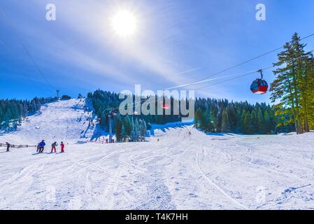 Skipiste in Poiana Brasov, Rumänien Stockfoto