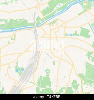Druckbare Karte von Hamm, Deutschland mit Haupt- und Nebenstraßen und größere Bahnen. Diese Karte ist sorgfältig für das Routing und die Platzierung von einzelnen da konzipiert Stock Vektor