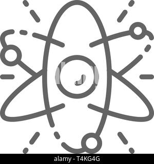 Atom, Molekül, Wissenschaft Symbol Leitung. Auf weissem Hintergrund Stock Vektor