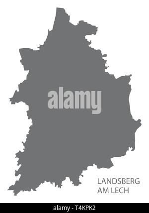 Landsberg am Lech gray county Karte von Bayern Deutschland Stock Vektor