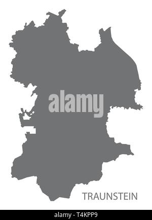 Traunstein gray county Karte von Bayern Deutschland Stock Vektor