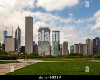 Chicago, Vereinigte Staaten - 11. Mai 2015 - Chicago Gebäude und Millennium Park, Chicago City, USA Stockfoto