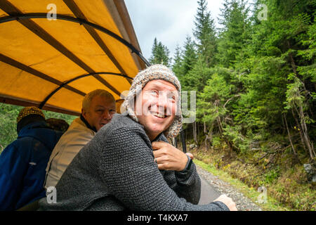 Der Mensch die Natur genießen, von der Kutsche im Herbst, Tatra Nationalpark, Polen Stockfoto