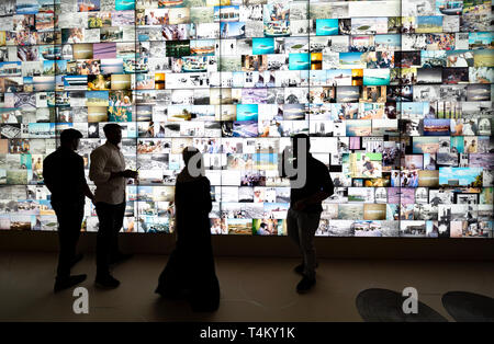 Innenraum der neuen nationalen Museum von Katar in Doha, Katar. Architekt Jean Nouvel. Stockfoto