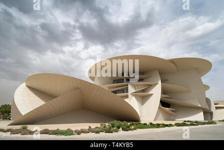 Ansicht der neuen nationalen Museum von Katar in Doha, Katar. Architekt Jean Nouvel. Stockfoto