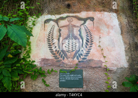 Wandmalereien im Innern des Rainforest Biome im Eden Project, Cornwall, England Stockfoto