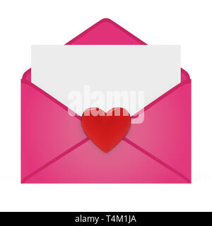 Liebe Briefumschlag isoliert Stockfoto