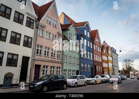 Bunten historischen Häuser in Landemarket Straße in der Altstadt, Kopenhagen, Dänemark Stockfoto