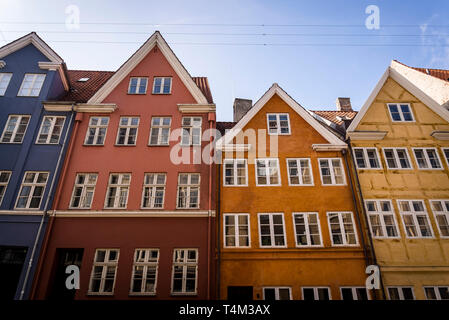 Bunten historischen Häuser in Landemarket Straße in der Altstadt, Kopenhagen, Dänemark Stockfoto