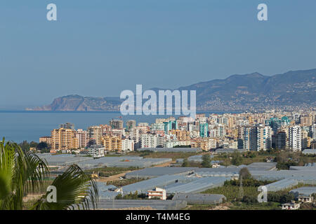 Anzeigen von Mahmutlar, Alanya, Provinz Antalya, Türkei Stockfoto