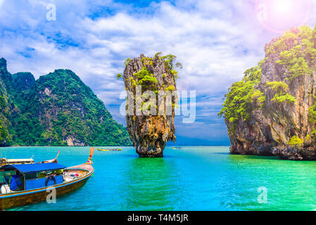 James Bond Insel auf der Bucht von Phang Nga, Thailand Stockfoto