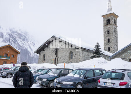 Kirche, 1800 Val-d'Isère, Savoie, Frankreich Stockfoto