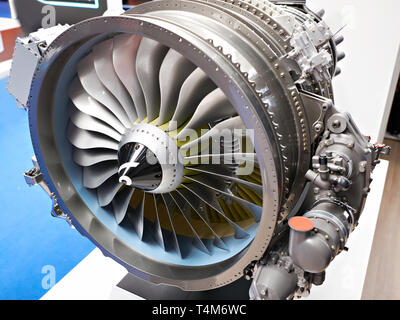 2-Kreis turbofan Engine für Flugzeuge, die auf dem Messegelände Stockfoto