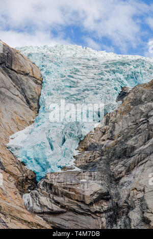 Schmelzende Gletscher Briksdalsbreen in Norwegen, in der Nähe von Stockfoto