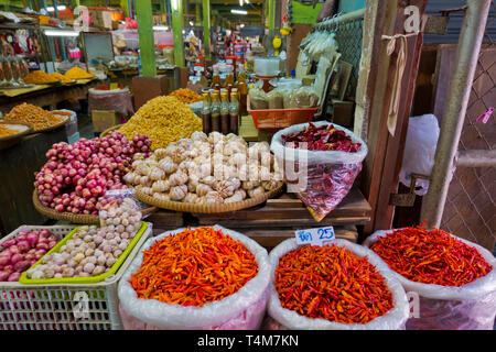 Nass und trocken Markt, Market Hall, Trang, Thailand Stockfoto