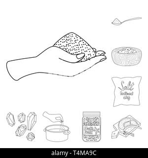 Arm, Löffel, Schüssel, Tasche, Granulat, Auflauf, Flasche, Fleisch, Handvoll, salzig, Wasser, Board, weiß, Getreide, Mehl, Pulver, Streuen, Hügel, Container, sauber, Restaurant, Blech, Stoff, Picknick, Spa, Gewürze, Würfel, Badewanne, Natrium, mineralischen Rohstoffen, Küche, Kochen, Meer, Natur, Backen, Salz, Nahrungsmittel, Set, Vector, Icon, Illustration, isoliert, Sammlung, Design, Element, Grafik, Zeichen, Outline, Linie Vektor Vektoren, Stock Vektor
